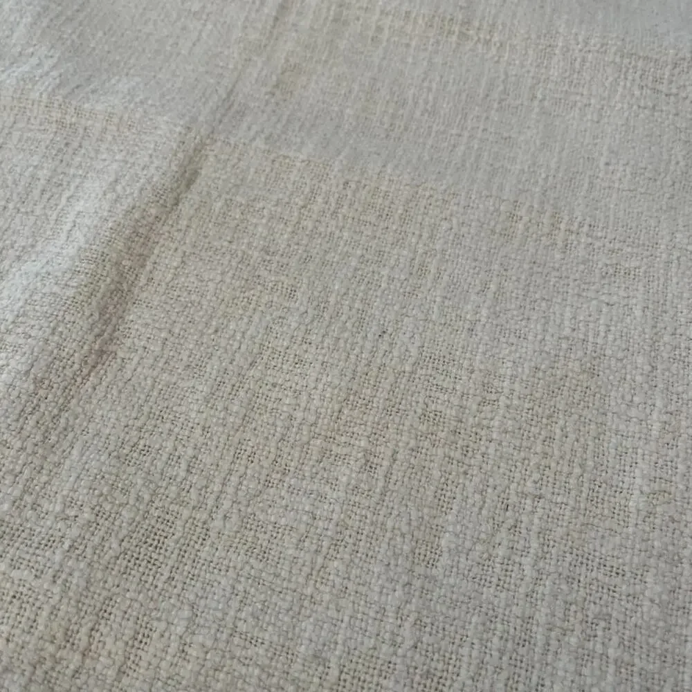 Crate & Barrel Lindstrom Ivory Textured Linen Cotton Pillow Sham King 20” X 36”